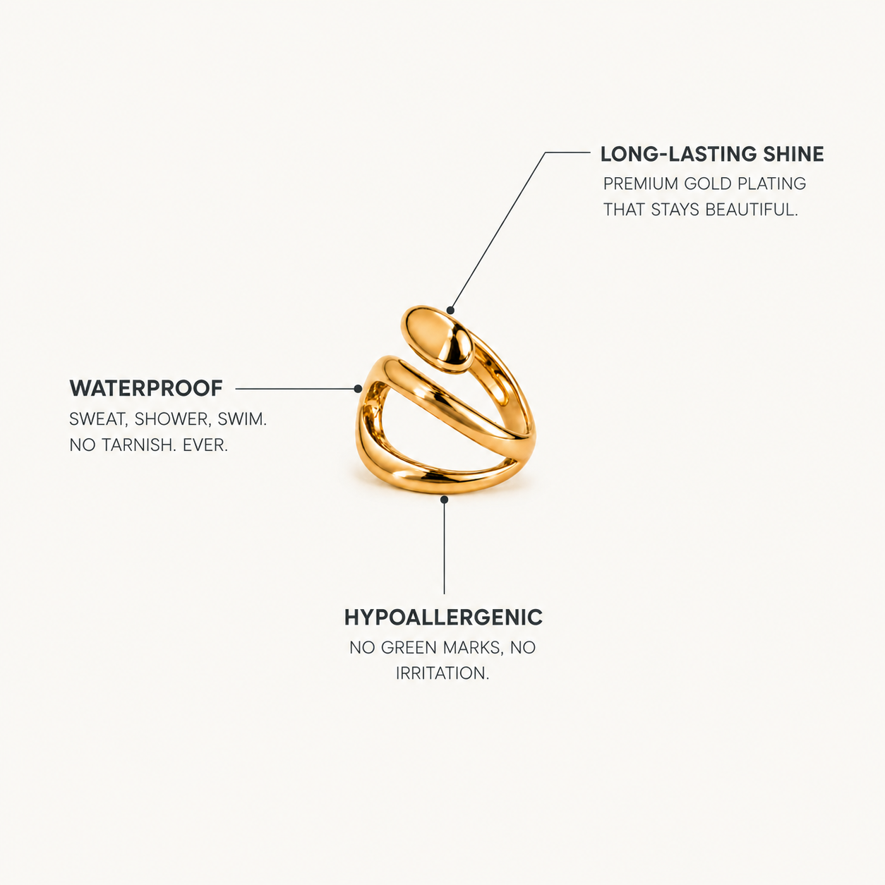 Gold Bypass Ring