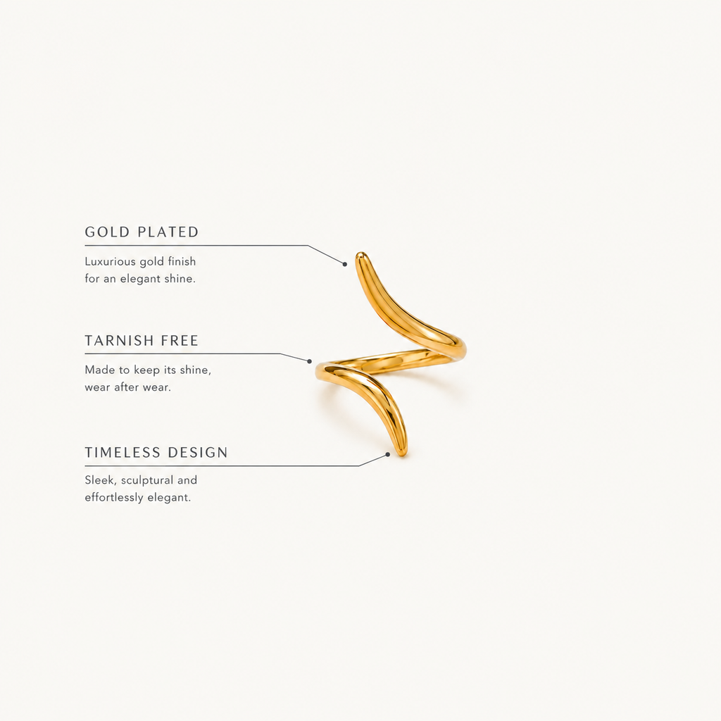 Gold Sculptural Wrap Ring