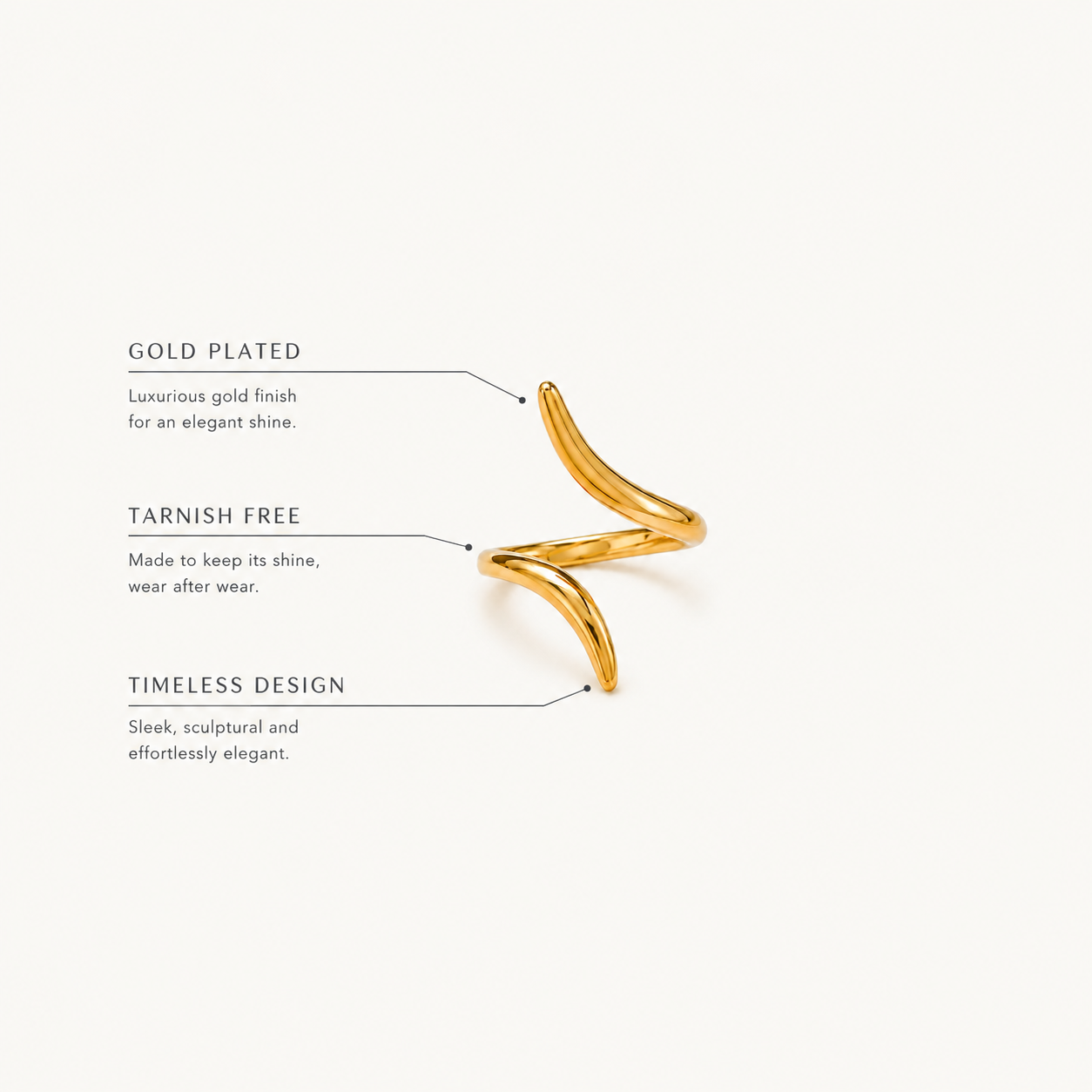 Gold Sculptural Wrap Ring