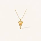 Gold Melting Heart Necklace